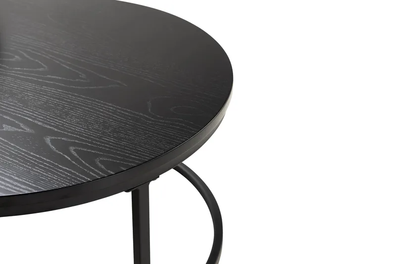 Thyra Sett med Runde Sofabord - Svart - Møbler - Bord - Sofabord & salongbord