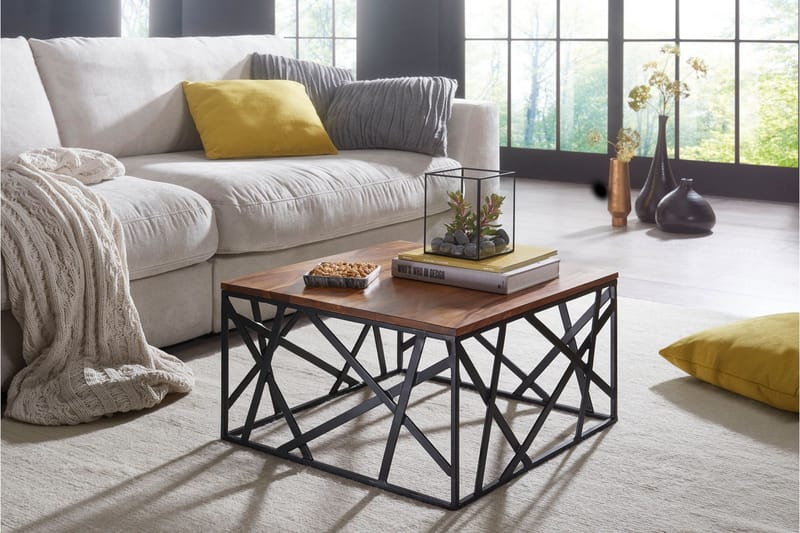 Tijero Sofabord 60 cm - Massivt Tre/Svart - Møbler - Bord - Sofabord & salongbord