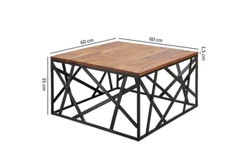 Tijero Sofabord 60 cm - Massivt Tre/Svart - Møbler - Bord - Sofabord & salongbord