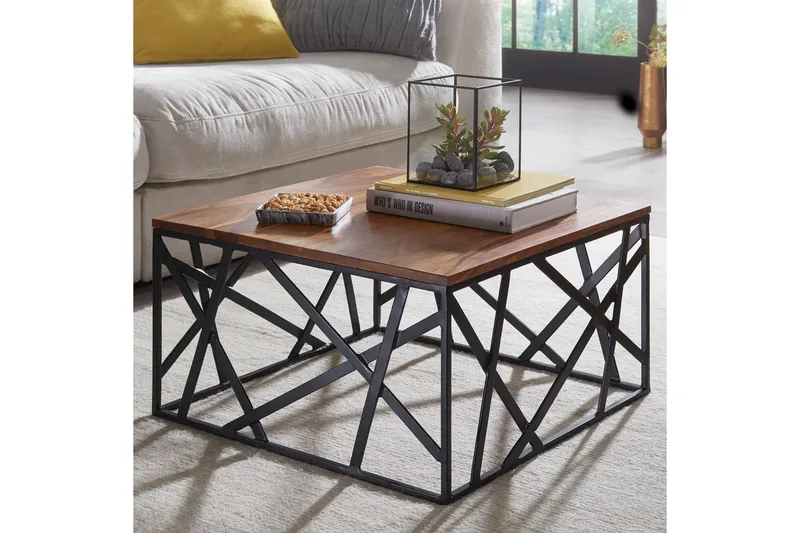 Tijero Sofabord 60 cm - Massivt Tre/Svart - Møbler - Bord - Sofabord & salongbord