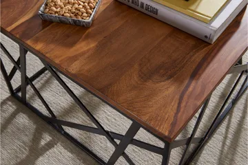 Tijero Sofabord 60 cm - Massivt Tre/Svart - Møbler - Bord - Sofabord & salongbord