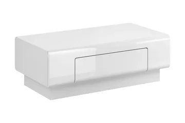 Toreno Sofabord 110 cm med Oppbevaringshylle + Skuff - Hvit - Møbler - Bord - Sofabord & salongbord - Sofabord med oppbevaring