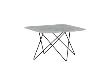 Tristar Sofabord 80 cm - Marmor/Hvit/Svart - Møbler - Bord - Sofabord & salongbord