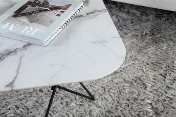 Tristar Sofabord 80 cm - Marmor/Hvit/Svart - Møbler - Bord - Sofabord & salongbord