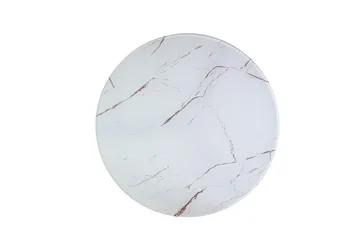 Vagaia Sofabord 80 cm Rundt Marmormønster - Hvit/Svart - Møbler - Bord - Sofabord & salongbord