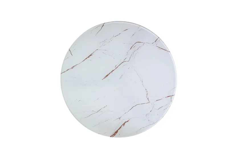 Vagaia Sofabord 80 cm Rundt Marmormønster - Hvit/Svart - Møbler - Bord - Sofabord & salongbord