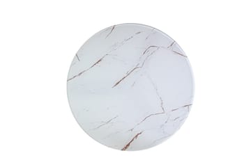 Vagaia Sofabord 80 cm Rundt Marmormønster - Hvit/Svart - Møbler - Bord - Sofabord & salongbord