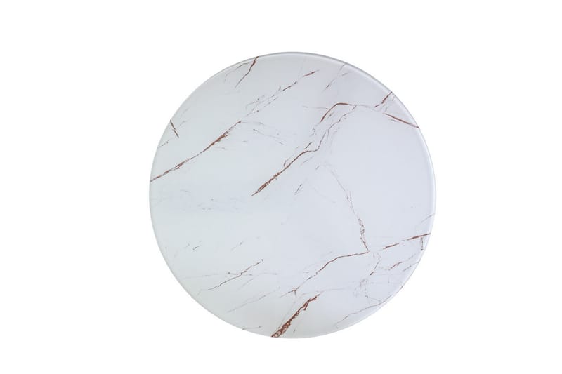 Vagaia Sofabord 80 cm Rundt Marmormønster - Hvit/Svart - Møbler - Bord - Sofabord & salongbord