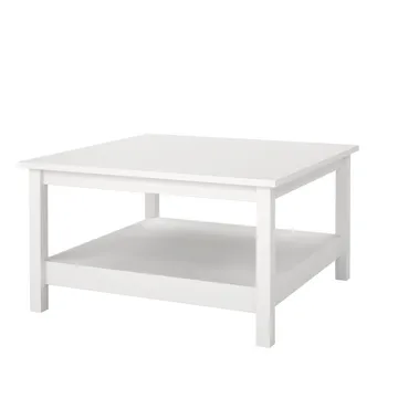 Vallvidera 81 cm Firkantet Sofabord med Oppbevaring i Malt Tre - Hvit - Møbler - Bord - Sofabord & salongbord - Sofabord med oppbevaring