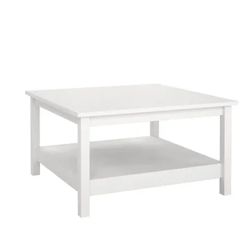 Vallvidera 81 cm Firkantet Sofabord med Oppbevaring i Malt Tre - Hvit - Møbler - Bord - Sofabord & salongbord - Sofabord med oppbevaring