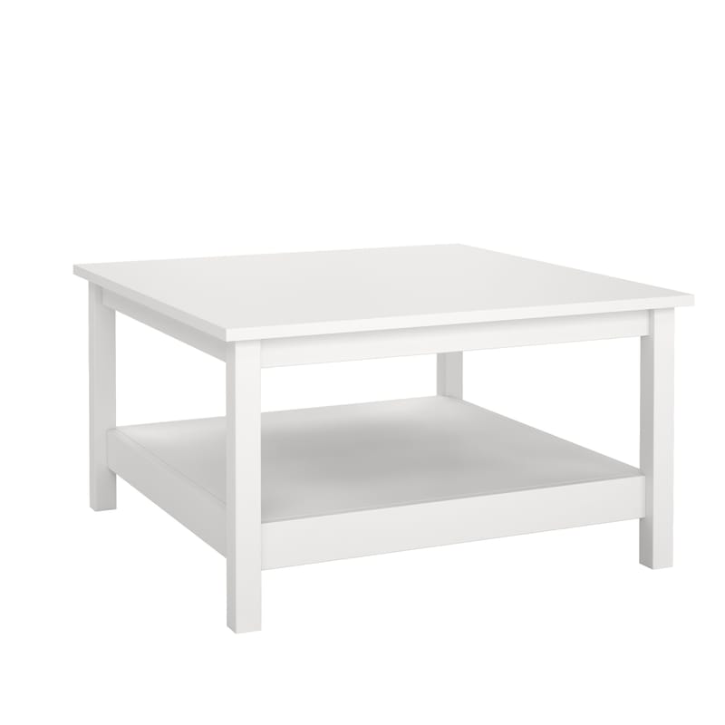 Vallvidera 81 cm Firkantet Sofabord med Oppbevaring i Malt Tre - Hvit - Møbler - Bord - Sofabord & salongbord - Sofabord med oppbevaring