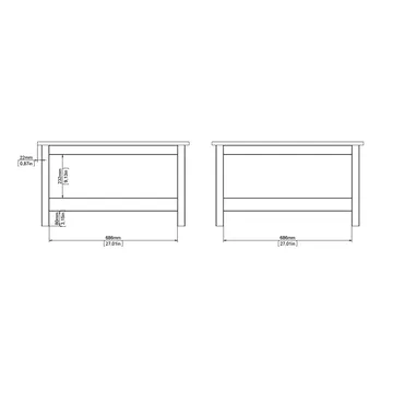 Vallvidera 81 cm Firkantet Sofabord med Oppbevaring i Malt Tre - Hvit - Møbler - Bord - Sofabord & salongbord - Sofabord med oppbevaring