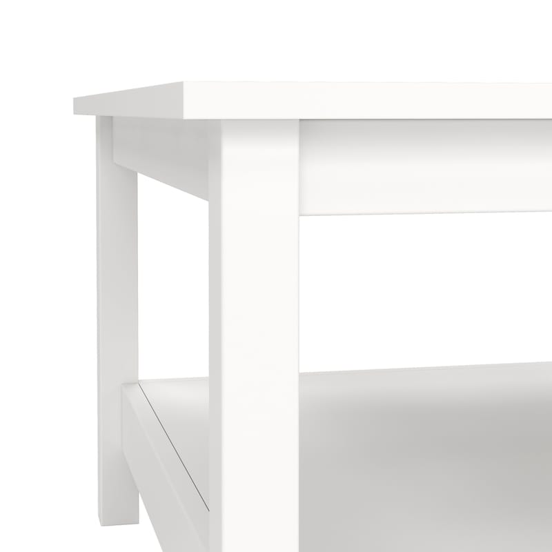 Vallvidera 81 cm Firkantet Sofabord med Oppbevaring i Malt Tre - Hvit - Møbler - Bord - Sofabord & salongbord - Sofabord med oppbevaring