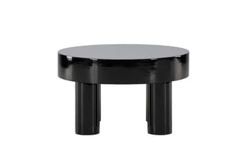 Varberg 60 cm Rundt Sofabord i Tre med Chunky Ben - Sort - Møbler - Bord - Sofabord & salongbord