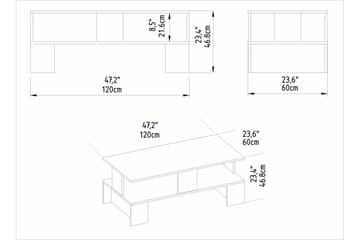 Velenje Sofabord 120 cm - Natur/Mørkebrun - Møbler - Bord - Sofabord & salongbord - Sofabord med oppbevaring