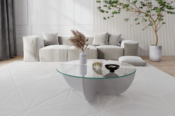 Vellavie Sofabord 90x30x90 cm Rundt - Hvit - Møbler - Bord - Sofabord & salongbord