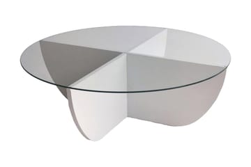 Vellavie Sofabord 90x30x90 cm Rundt - Hvit - Møbler - Bord - Sofabord & salongbord