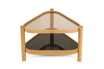 Sofabord Wallxpert Nesta (95 x 48 x 95 cm) Eik Svart Marmor - Eiketre og svart marmormønster - Møbler - Bord - Marmorbord