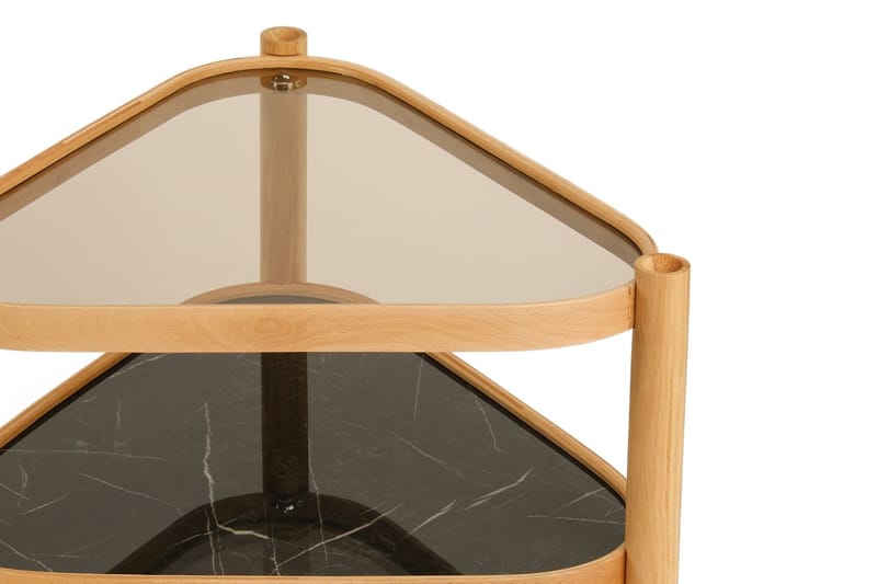 Sofabord Wallxpert Nesta (95 x 48 x 95 cm) Eik Svart Marmor - Eiketre og svart marmormønster - Møbler - Bord - Marmorbord