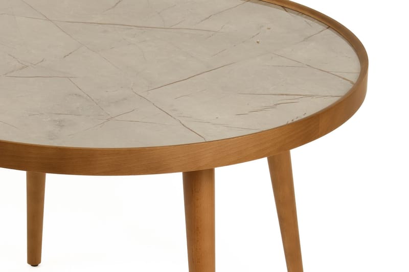 Sofabord Wallxpert Polen (80 x 48 x 80 cm) Valnøtt Grå Marmor - Valnøtt og grå marmor - Møbler - Bord - Marmorbord