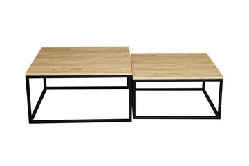 Wardner Kvadratisk Sofabord Settbord 76 cm i Eik - Beige - Møbler - Bord - Sofabord & salongbord