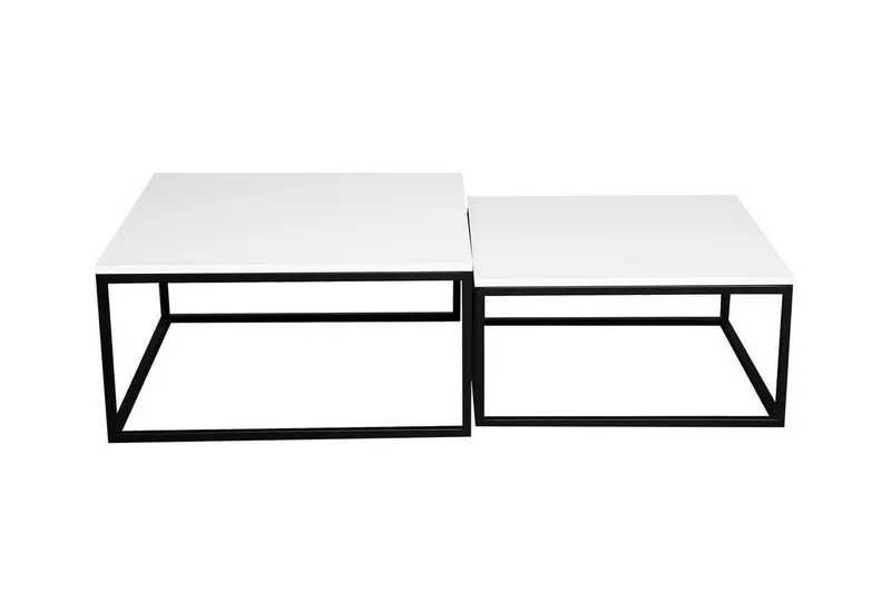 Wardner Kvadratisk Stablebart Salongbord 76 cm i Tre, Hvit