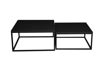 Wardner Kvadratisk Stablebart Sofabord 76 cm i Malt Tre - Sort - Møbler - Bord - Sofabord & salongbord
