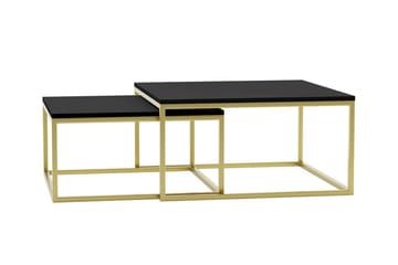 Wardner Kvadratisk Stablebart Sofabord 76 cm i Tre med Metallstativ - Svart - Møbler - Bord - Sofabord & salongbord