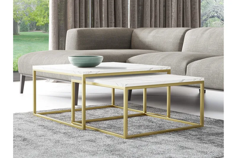 Wardner Sofabord 76 cm - Guld - Møbler - Bord - Sofabord & salongbord