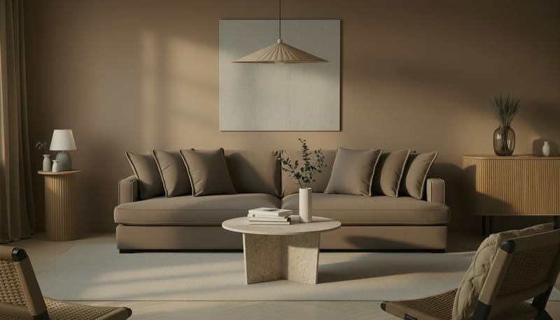 Sofabord Wedge 80 cm Rund - Beige - Møbler - Bord - Sofabord & salongbord