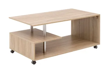 Werbeck Sofabord 105 cm med Oppbevaringshylle på Hjul - Tre/Natur - Møbler - Bord - Sofabord & salongbord