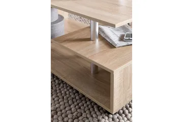 Werbeck Sofabord 105 cm med Oppbevaringshylle på Hjul - Tre/Natur - Møbler - Bord - Sofabord & salongbord