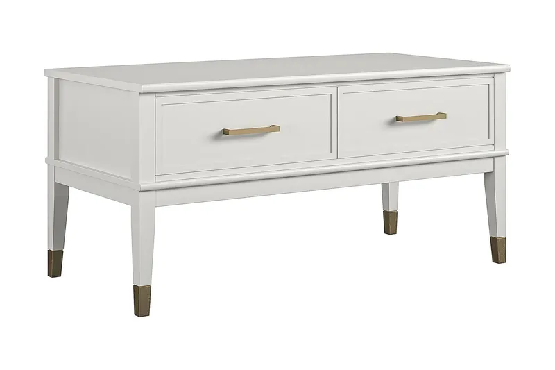 Westerleigh Sofabord 106 cm Hev og Senkbart med Skuff Hvit - CosmoLiving - Møbler - Bord - Sofabord & salongbord