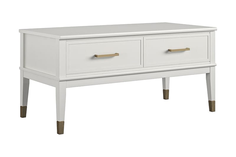 Westerleigh Sofabord 106 cm Hev og Senkbart med Skuff Hvit - CosmoLiving - Møbler - Bord - Sofabord & salongbord - Sofabord med oppbevaring