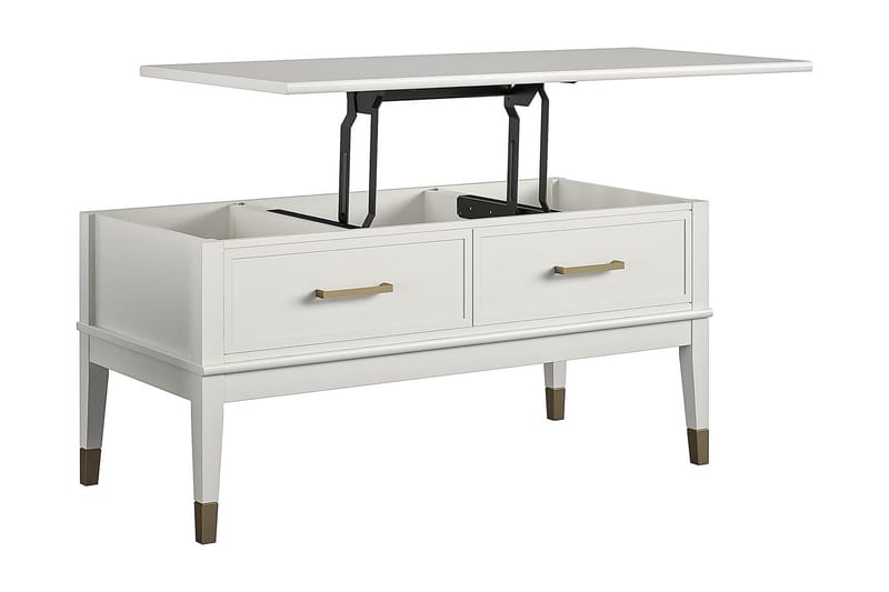Westerleigh Sofabord 106 cm Hev og Senkbart med Skuff Hvit - CosmoLiving - Møbler - Bord - Sofabord & salongbord - Sofabord med oppbevaring