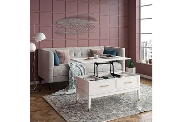 Westerleigh Sofabord 106 cm Hev og Senkbart med Skuff Hvit - CosmoLiving - Møbler - Bord - Sofabord & salongbord