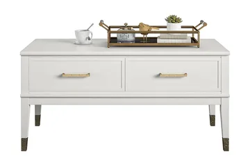 Westerleigh Sofabord 106 cm Hev og Senkbart med Skuff Hvit - CosmoLiving - Møbler - Bord - Sofabord & salongbord