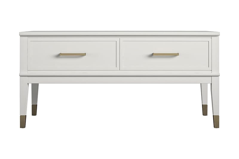 Westerleigh Sofabord 106 cm Hev og Senkbart med Skuff Hvit - Møbler - Bord - Sofabord & salongbord - Sofabord med oppbevaring