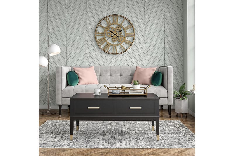 Westerleigh Sofabord 106 cm Hev- og Senkbart med Skuff Svart - CosmoLiving - Møbler - Bord - Sofabord & salongbord - Sofabord med oppbevaring