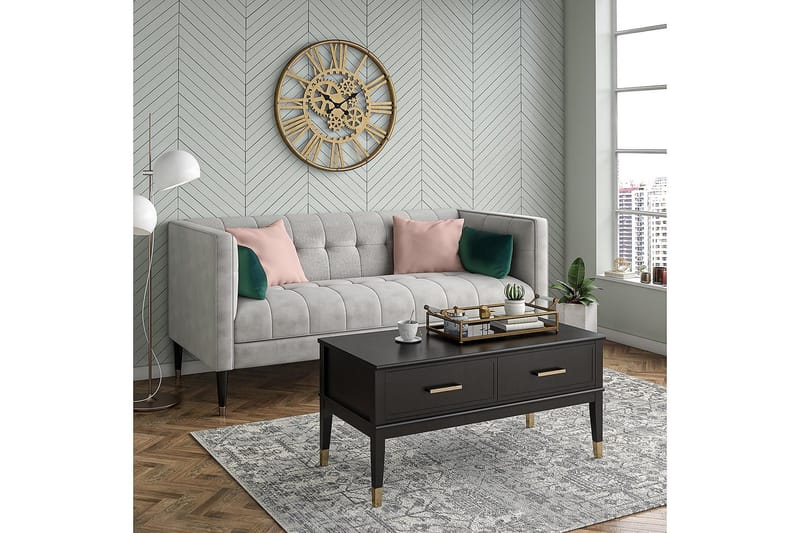 Westerleigh Sofabord 106 cm Hev- og Senkbart med Skuff Svart - Møbler - Bord - Sofabord & salongbord - Sofabord med oppbevaring