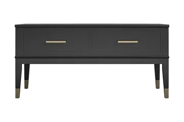 Westerleigh Sofabord 106 cm Hev- og Senkbart med Skuff Svart - Møbler - Bord - Sofabord & salongbord - Sofabord med oppbevaring