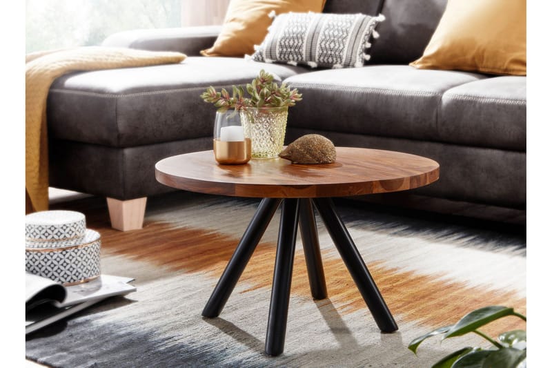 Wilhem 60 cm Rundt Sofabord i Eik - Brun - Møbler - Bord - Sofabord & salongbord