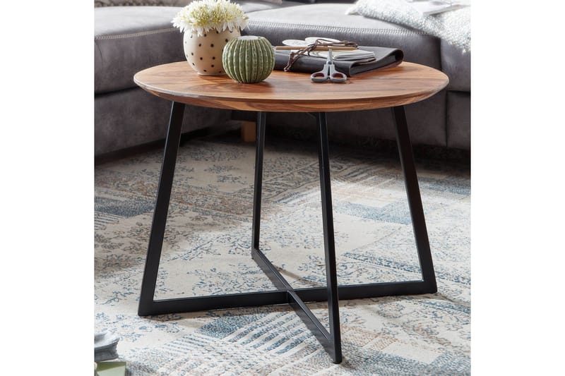 Wilhem 60 cm Rundt Sofabord i Lyst Tre - Brun - Møbler - Bord - Sofabord & salongbord