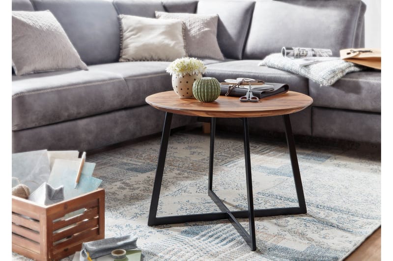 Wilhem 60 cm Rundt Sofabord i Lyst Tre - Brun - Møbler - Bord - Sofabord & salongbord