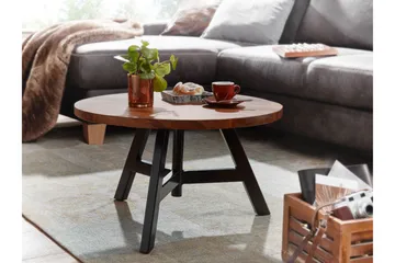 Wilhem 60 cm Rundt Sofabord i Valnøtt - Brun - Møbler - Bord - Sofabord & salongbord