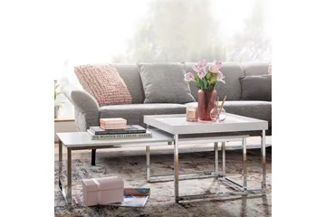 Wilhem Settbord 110 cm Firektantet - Hvit - Møbler - Bord - Sofabord & salongbord