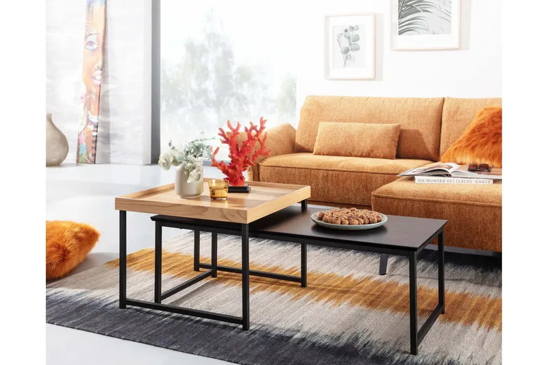 Wilhem Settbord 110 cm Firkantet - Natur - Møbler - Bord - Sofabord & salongbord