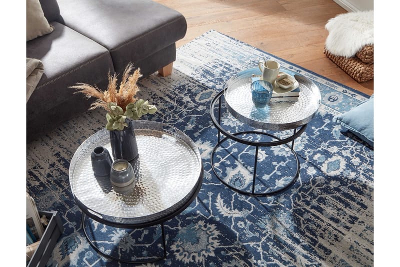 Wilhem Settbord 46 cm Rund - Sølv - Møbler - Bord - Sofabord & salongbord