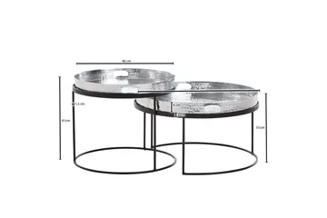 Wilhem Settbord 46 cm Rund - Sølv - Møbler - Bord - Sofabord & salongbord