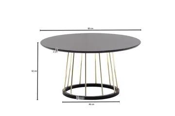 Wilhem Sofabord 80 cm Rektangulær - Svart - Møbler - Bord - Sofabord & salongbord